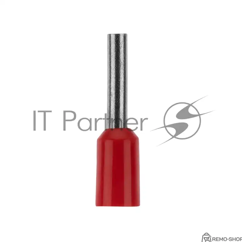 Наконечник штыревой втулочный изолированный F-8 мм 1 мм² красный фото 2