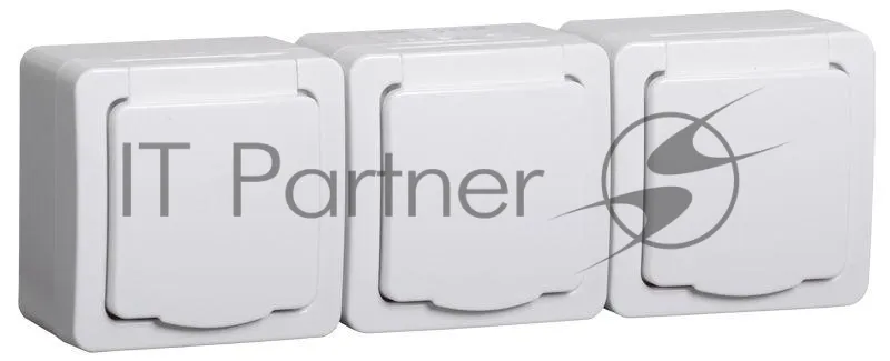 Розетка IEK ERMP32-K01-16-54-EC с заземлением, IP54, белая