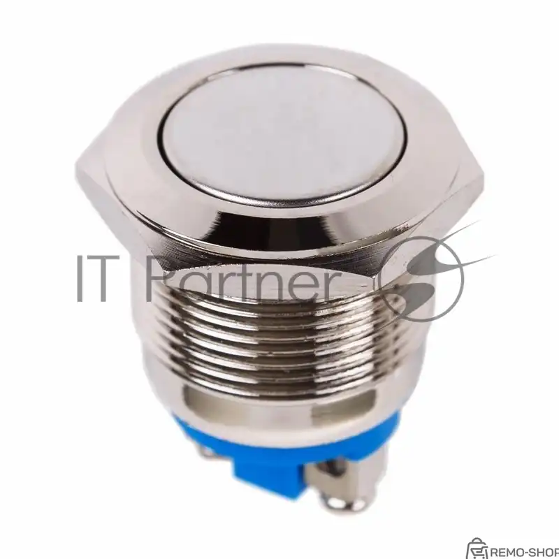 Антивандальная кнопка Rexant Ø19 мм, фиксированная, плоская, (ON)-OFF