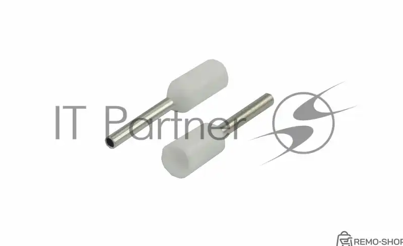 Наконечник штыревой втулочный изолированный Rexant F-8 мм 0.5 мм² (НШВи 0.5-8) белый