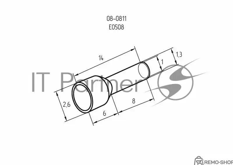 Наконечник штыревой втулочный изолированный Rexant F-8 мм 0.5 мм² (НШВи 0.5-8) белый фото 3