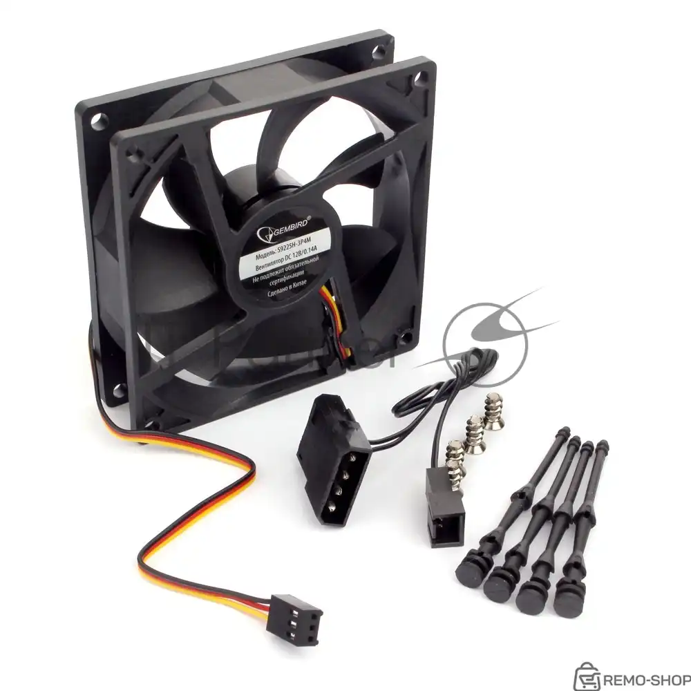 Вентилятор для корпуса Gembird черный, 92 мм