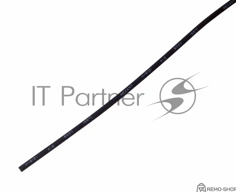 Термоусаживаемая трубка Rexant 1,5/0,75 мм, черная, 50 шт. по 1 м