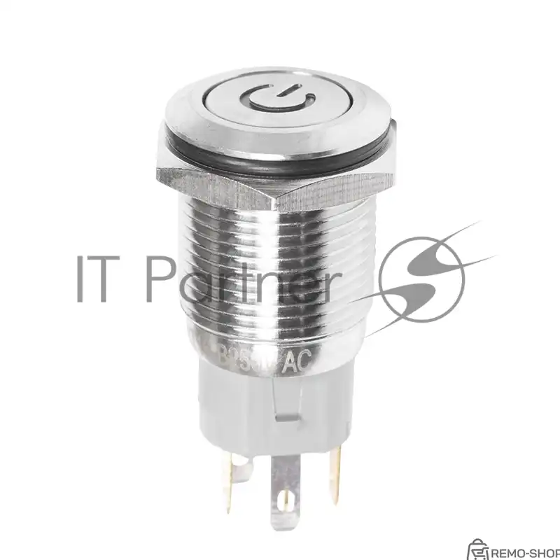 Антивандальная кнопка Rexant Ø16 с подсветкой, красная