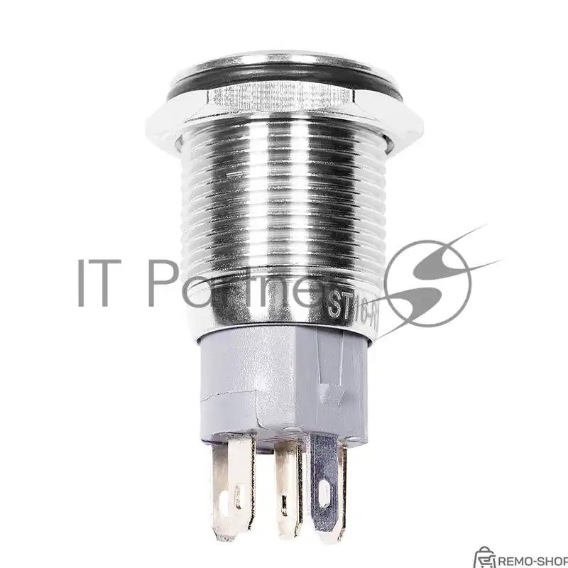 Антивандальная кнопка Rexant Ø16 с подсветкой, красная фото 2