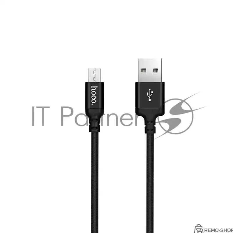 Кабель HOCO X14 USB 2.0, AM/microBM, черный, 1м фото 2