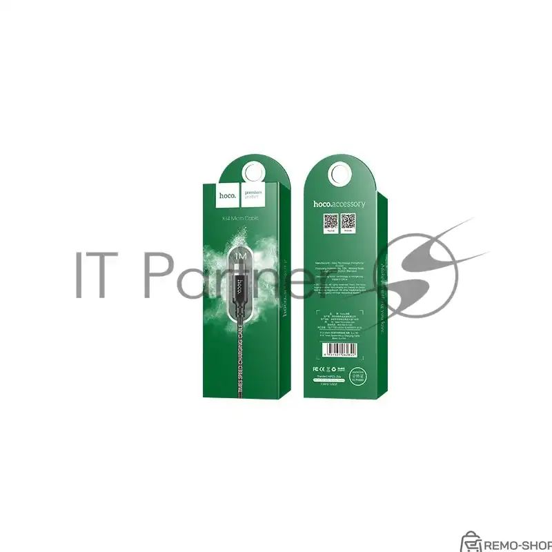 Кабель HOCO X14 USB 2.0, AM/microBM, черный, 1м