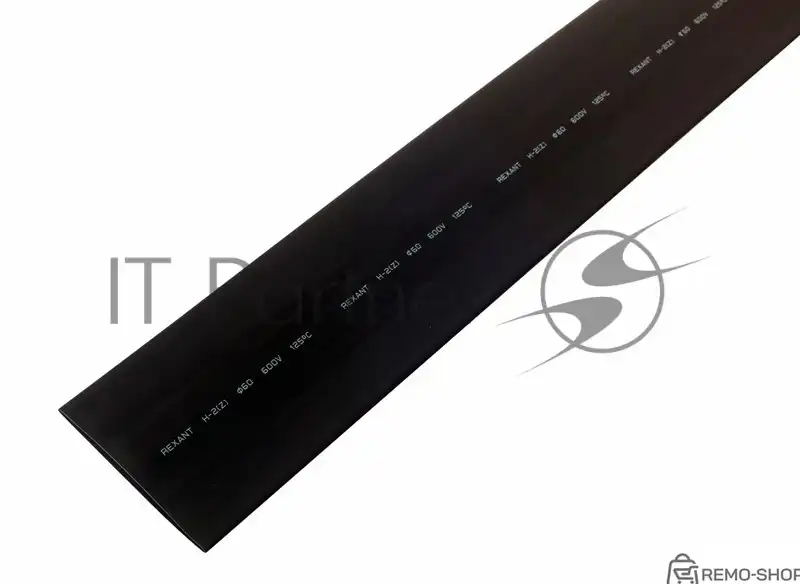 Термоусаживаемая трубка Rexant 60,0/30,0 мм, черная, 10 шт. по 1 м