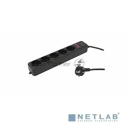 Сетевой фильтр PC PET AP01006-5-BK, 5 розеток, м, черный