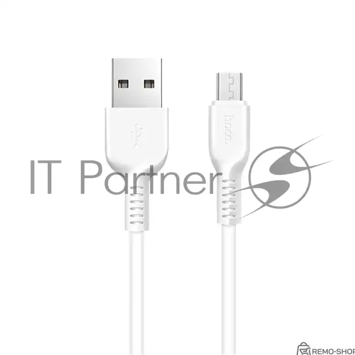 Кабель USB 2.0 HOCO X13, AM/microBM, белый, 1 м фото 2