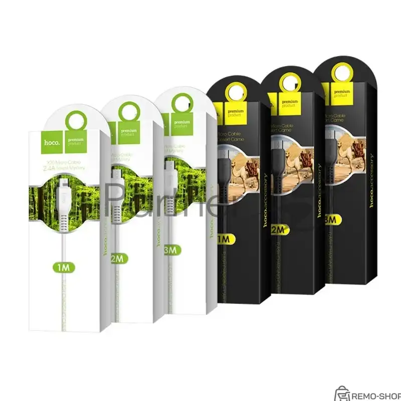 Кабель USB 2.0 HOCO X20, AM/microBM, черный, 3 метра фото 2