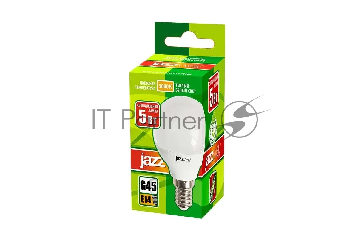 Светодиодная лампа JazzWay PLED-ECO-G45 5Вт E14 теплый белый фото 2