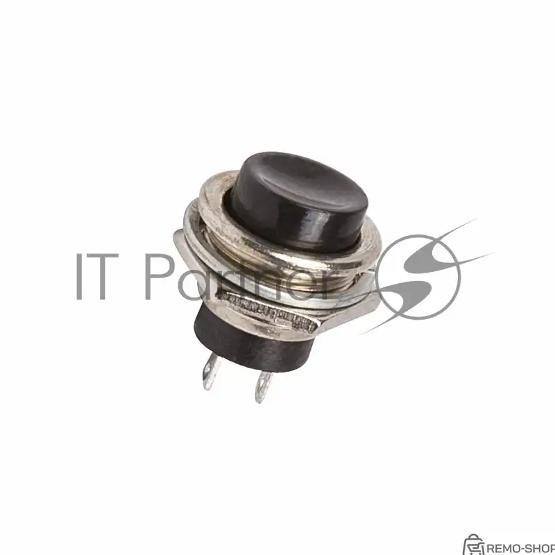 Выключатель-кнопка металлический Rexant 250V 2А (2с) (ON)-OFF Ø16.2 мм черный фото 2