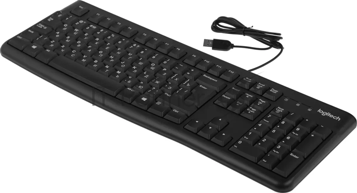 Проводная клавиатура Logitech K120 для бизнеса, черная фото 2