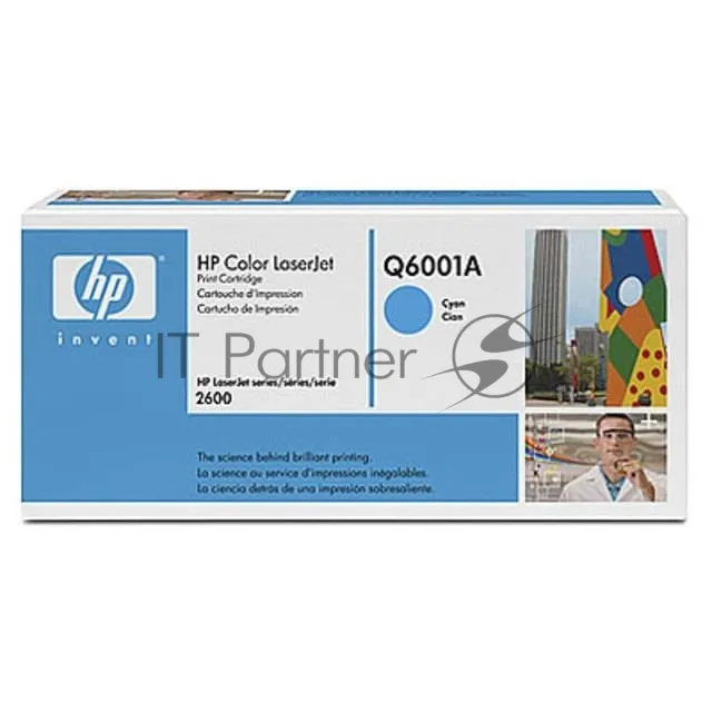 Оригинальный голубой лазерный картридж HP Q6001A для принтеров Color LaserJet 2600 фото 2