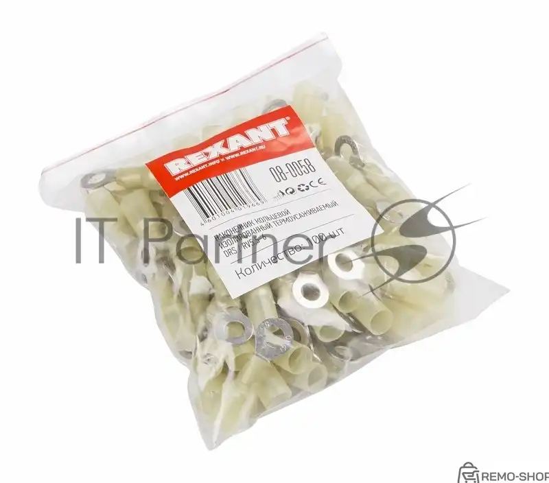 Наконечник кольцевой изолированный термоусаживаемый Rexant ø 6.5 мм для проводов 4-6 мм², желтый фото 2