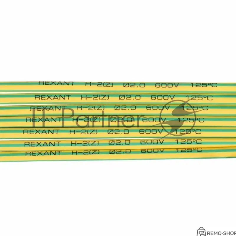 Термоусаживаемая трубка Rexant 2,0/1,0 мм, желто-зеленая, 50 шт. фото 2