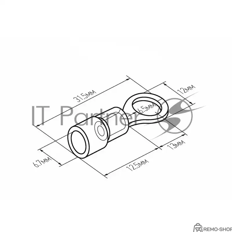 Наконечник кольцевой изолированный термоусаживаемый Rexant ø 6.5 мм для проводов 4-6 мм², желтый фото 3