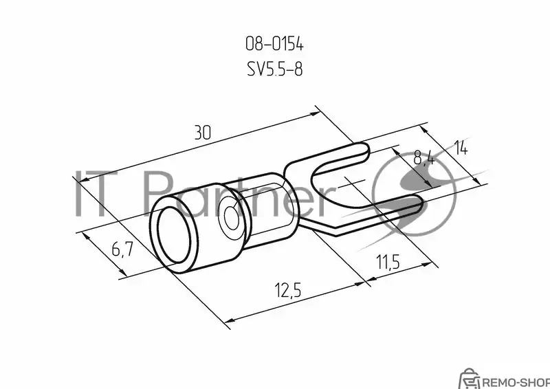Наконечник вилочный изолированный Rexant 8.4 мм для проводов 4-6 мм², желтый фото 3