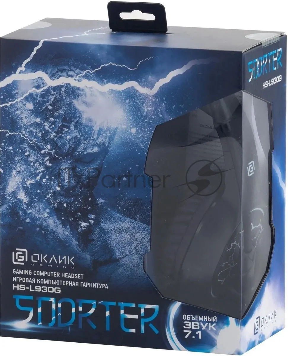 Наушники с микрофоном Oklick HS-L930G SNORTER черный/синий фото 2