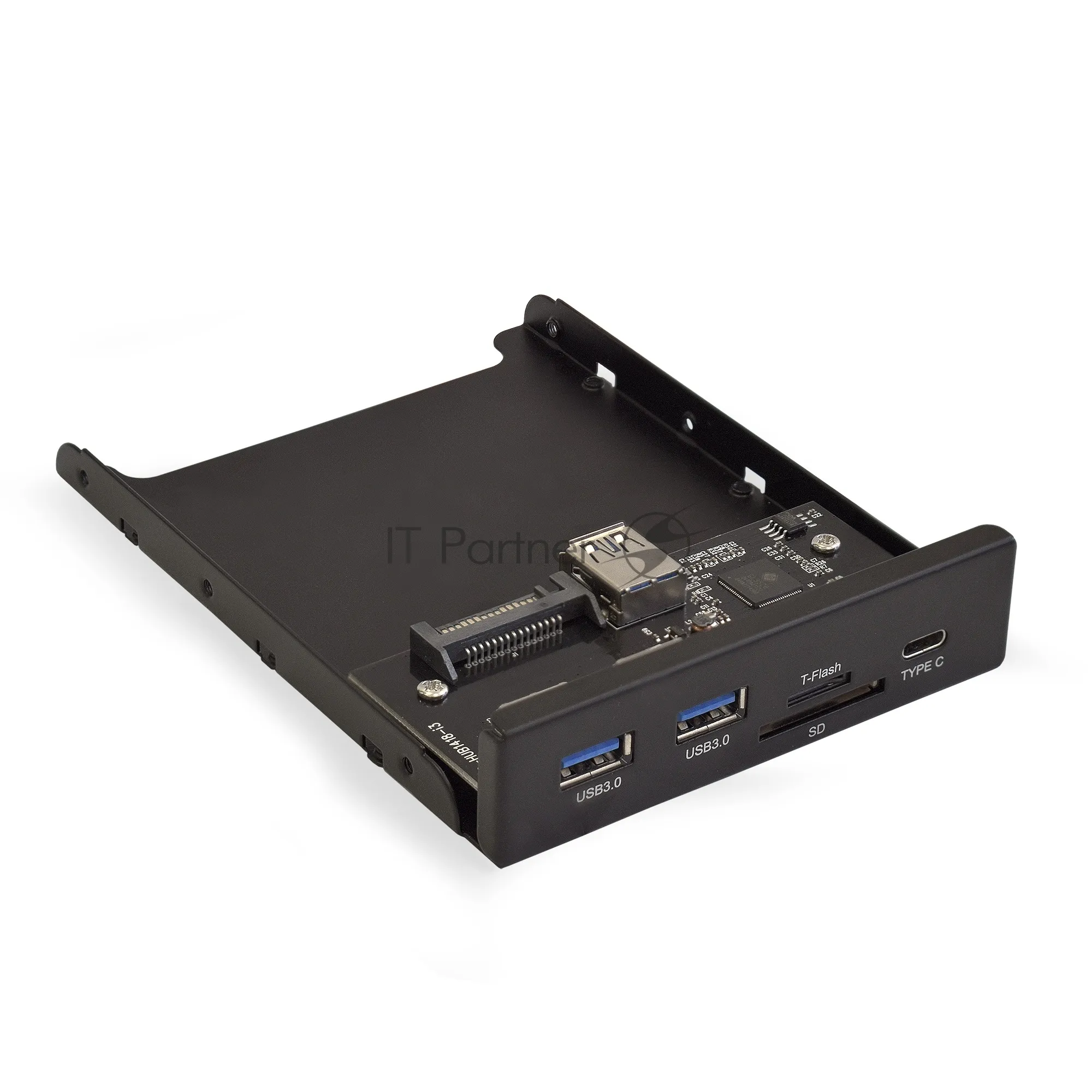 Планка USB для передней панели ExeGate U3H-621 с 3.0, Type-C и кардридером