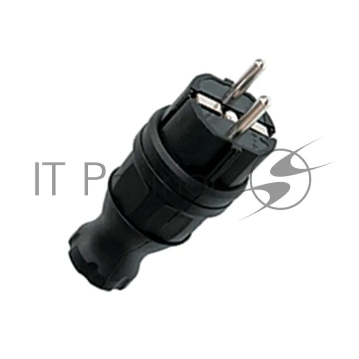 Прямая каучуковая вилка EKF RPS-011-16-230-44 230В 16А IP44 фото 2