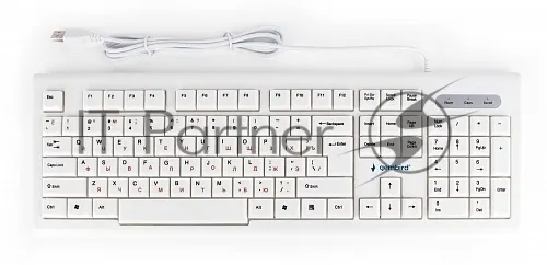 Клавиатура проводная Gembird KB-8354U, USB, бежево-белая