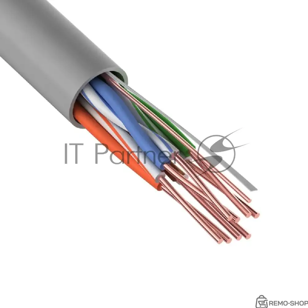 Кабель UTP Cat.5e 24AWG, медь, 25 м, серый фото 3