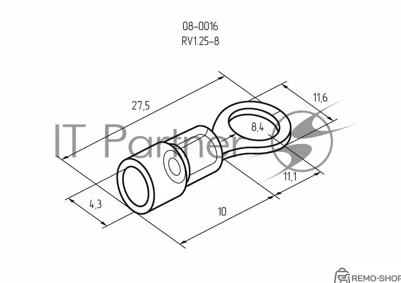 Наконечник кольцевой изолированный Rexant красный 0.5-1.5 мм² фото 3