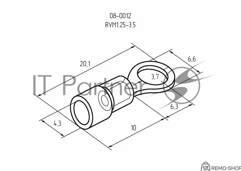 Наконечник кольцевой изолированный Rexant НКИ ø 3.7 мм для проводов 0.5-1.5 мм², красный фото 3