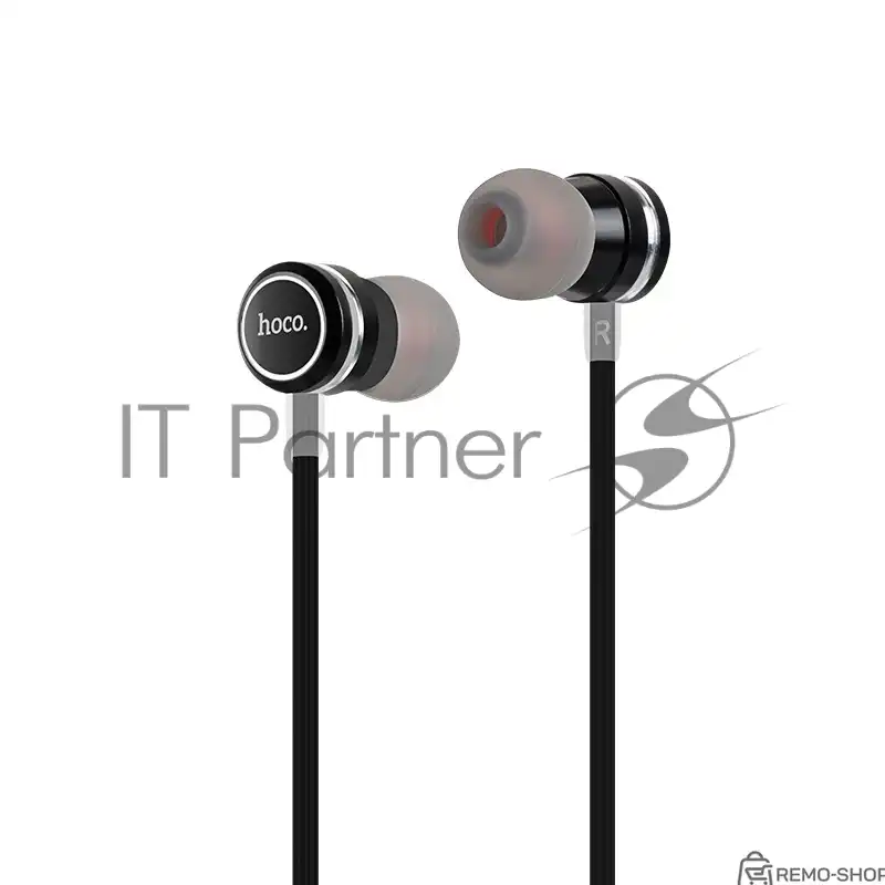 Проводные наушники-вкладыши Hoco M16 с микрофоном, черные фото 2