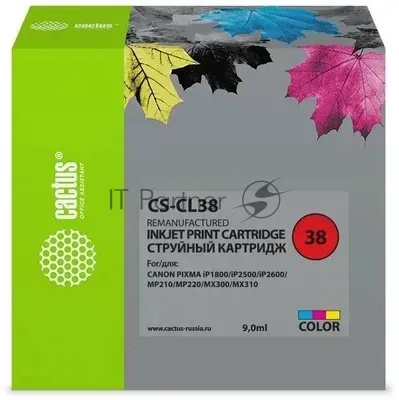Цветной струйный картридж Cactus CS-CL38 для принтеров Canon Pixma
