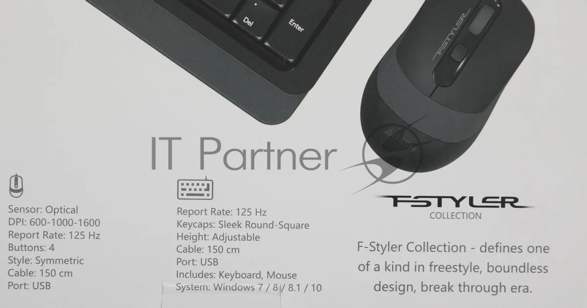 Комплект клавиатура и мышь A4Tech FStyler F1010