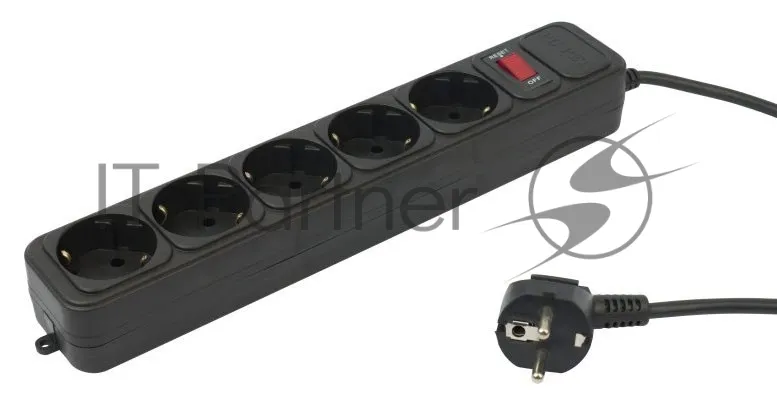 Сетевой фильтр PC PET AP01006-5-BK, 5 розеток, м, черный фото 2