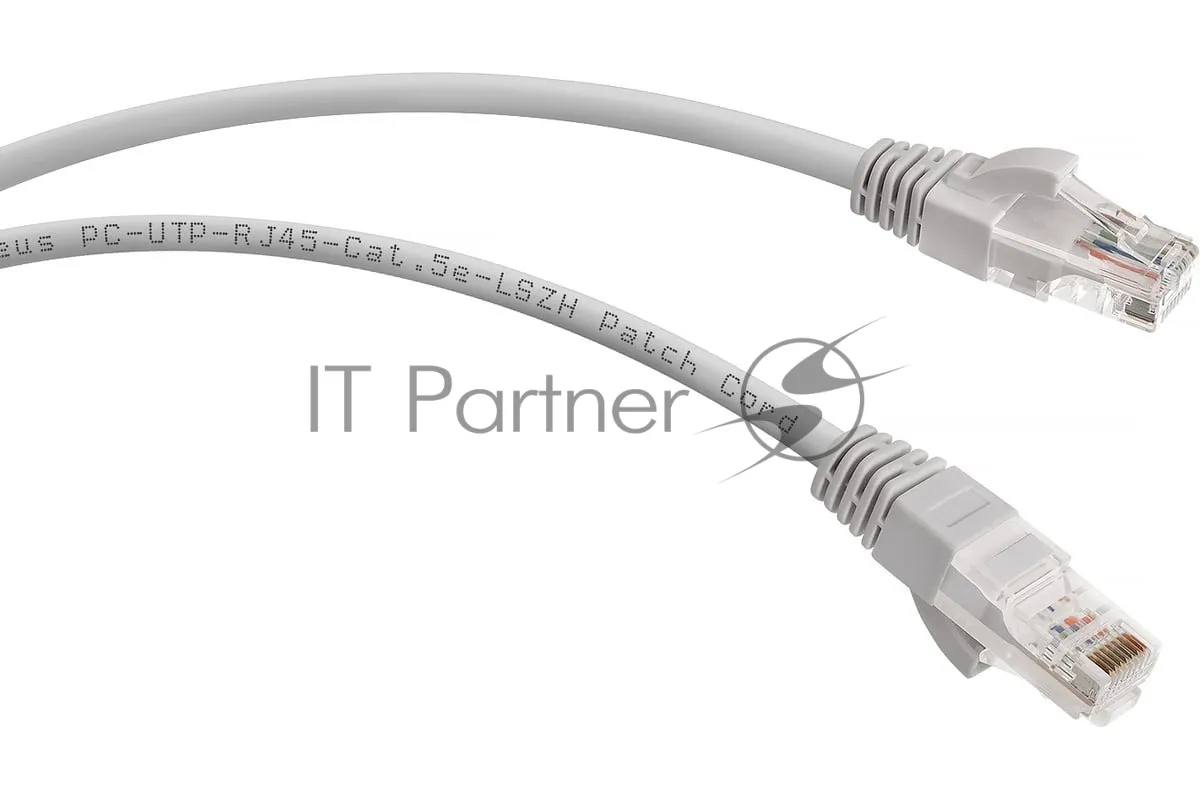 Шнур комм. Cabeus, Cat.5e, неэкр., U/UTP, RJ45/RJ45, LSZH, AWG24 15м, серый
