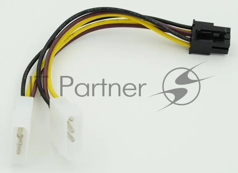 Кабель-переходник питания Molex на PCI-E 6pin, 15 см