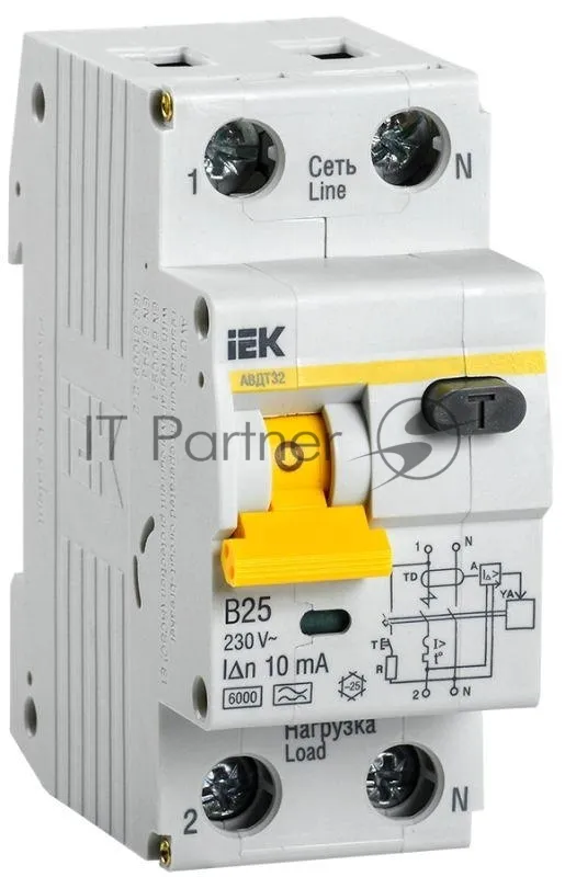 Автоматический выключатель дифференциального тока IEK MAD22-5-025-B-10