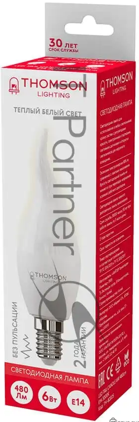 Светодиодная лампа THOMSON LED TAIL CANDLE 6W E14 3000K фото 2