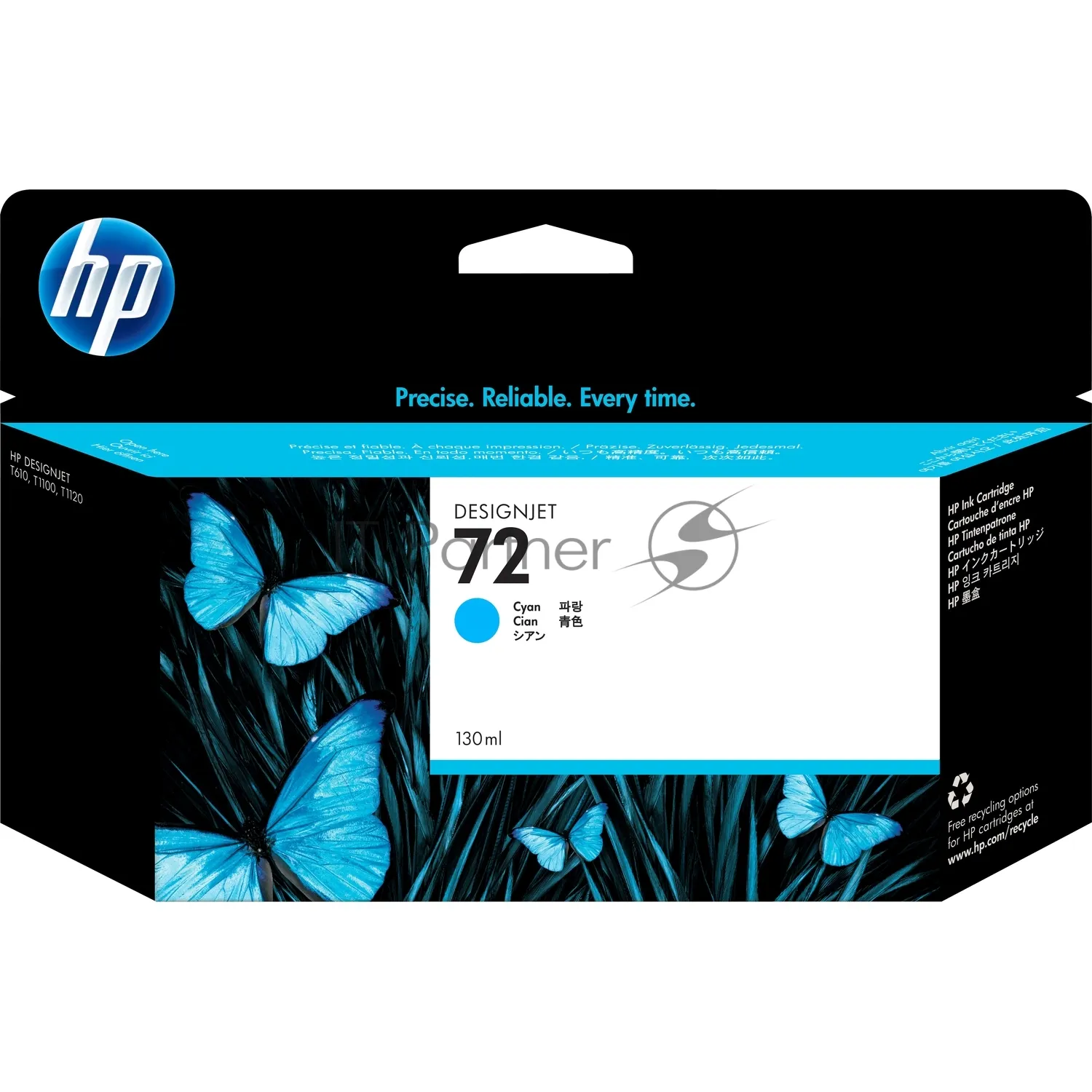 Оригинальный струйный картридж HP №72 C9371A голубой для принтеров DesignJet T1100/T610 фото 3