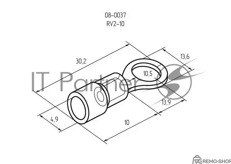 Наконечник кольцевой изолированный синий 1.5-2.5 мм² фото 3