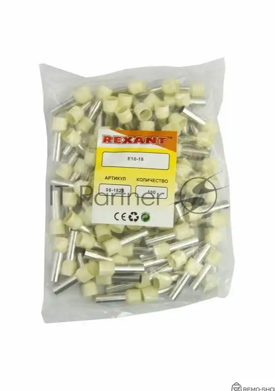 Наконечник штыревой втулочный изолированный Rexant F-18 мм 16 мм² (НШВи 16-18) слоновая кость фото 2