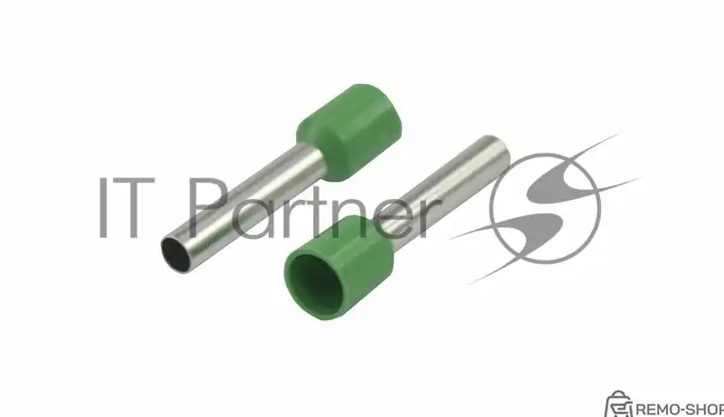 Наконечник штыревой втулочный изолированный 6 мм², 18 мм, зеленый