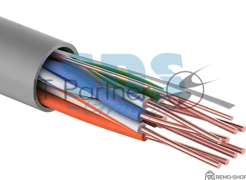 Кабель UTP CAT5E 4PR 24AWG, медь, серый, бухта 50 м