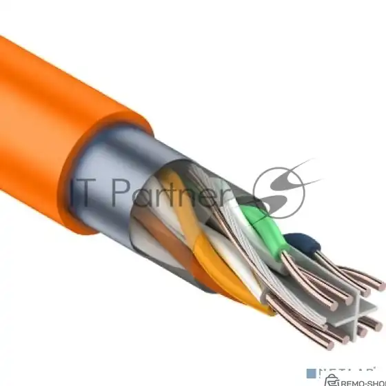 Кабель витая пара Rexant F/UTP, категория 6, 4 x 2 x 0,57 мм, LSZH нг(А)-HF, внутренний, оранжевый, 305м