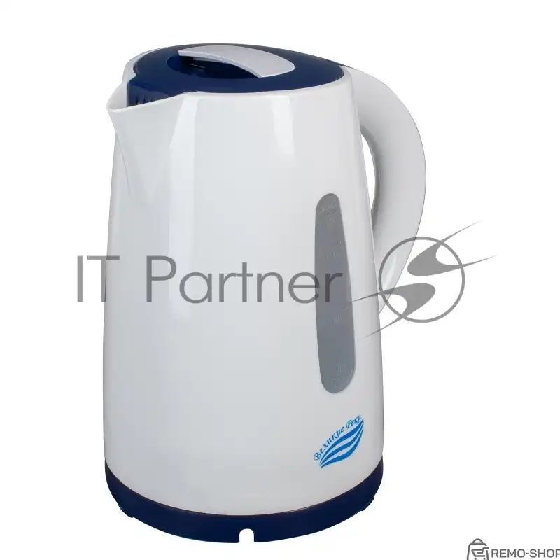 Чайник электрический Великие Реки Томь-1 белый/т.синий