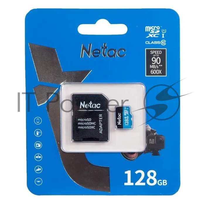 Карта памяти MicroSDXC 128 ГБ Netac P500 Class 10 UHS-I U1 фото 3