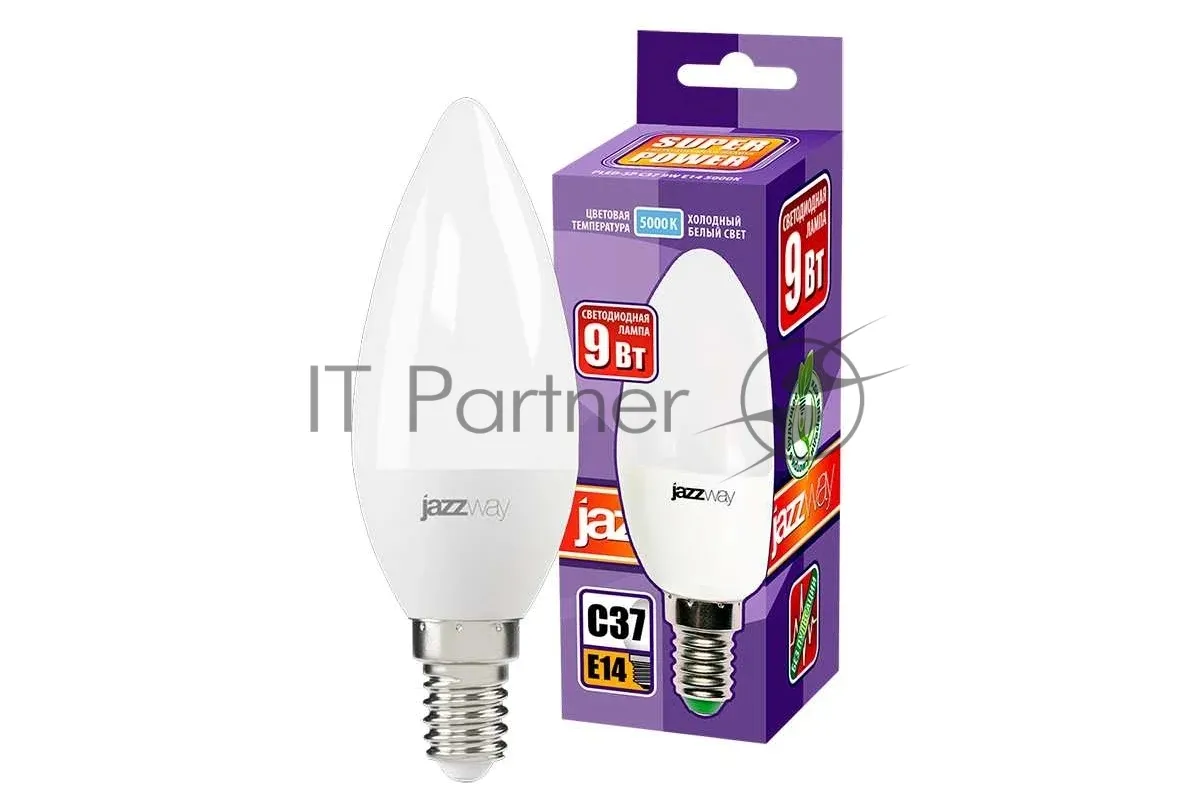 Светодиодная лампа JazzWay PLED-SP C37 9Вт свеча холодный белый E14