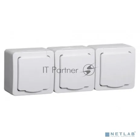 Розетка IEK ERMP32-K01-16-54-EC с заземлением, IP54, белая фото 2