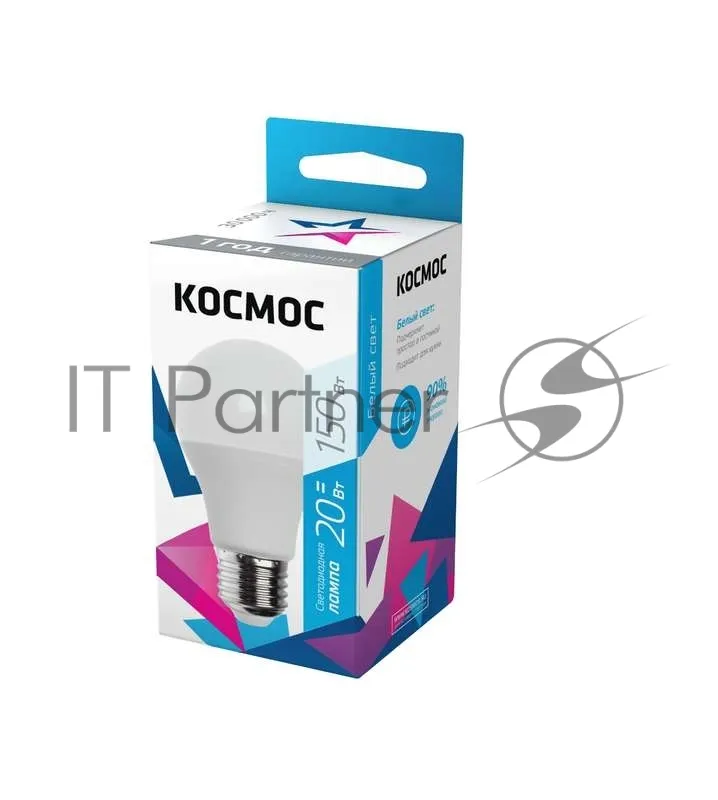 Светодиодная лампа Космос LED BASIC A65/A60 20Вт E27 4500К