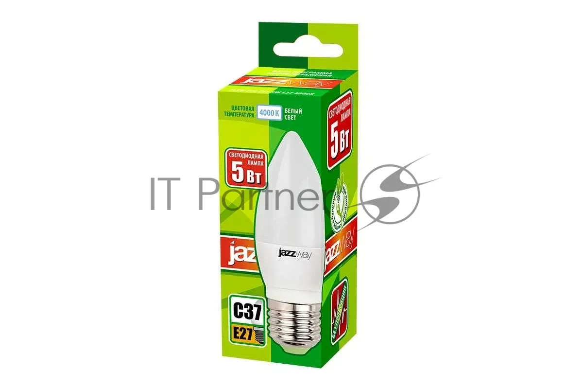 Светодиодная лампа JazzWay PLED-ECO-C37 5Вт свеча E27 4000К фото 2